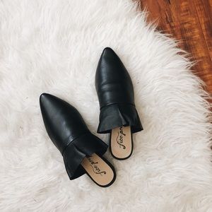 Free People Sienna Black Leather Slip-on